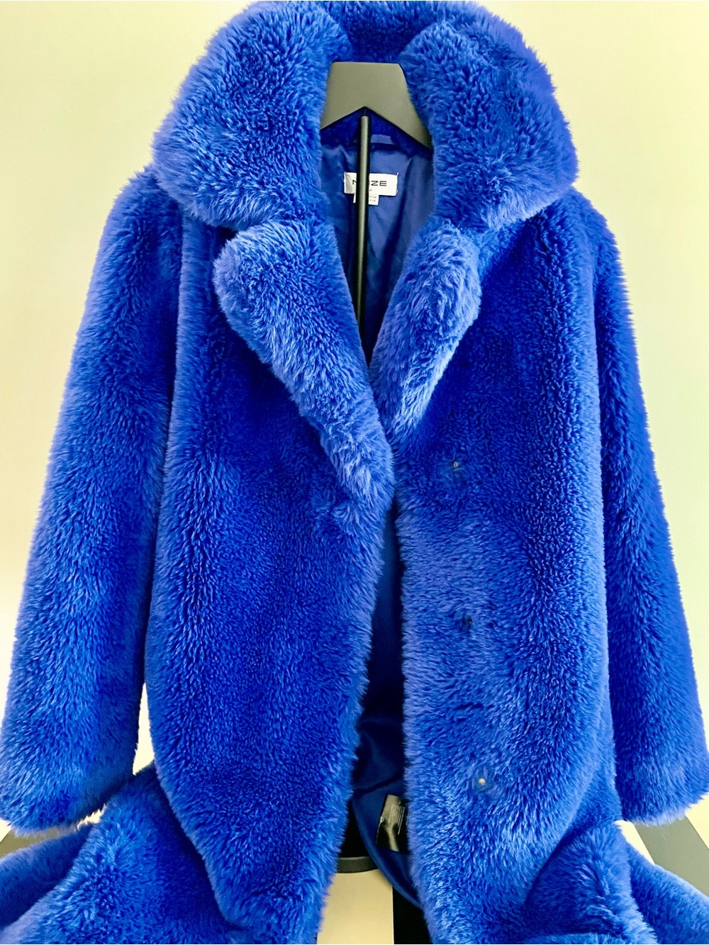 Noize Original Savannah Faux Fur Teddy Coat - Royal Blue